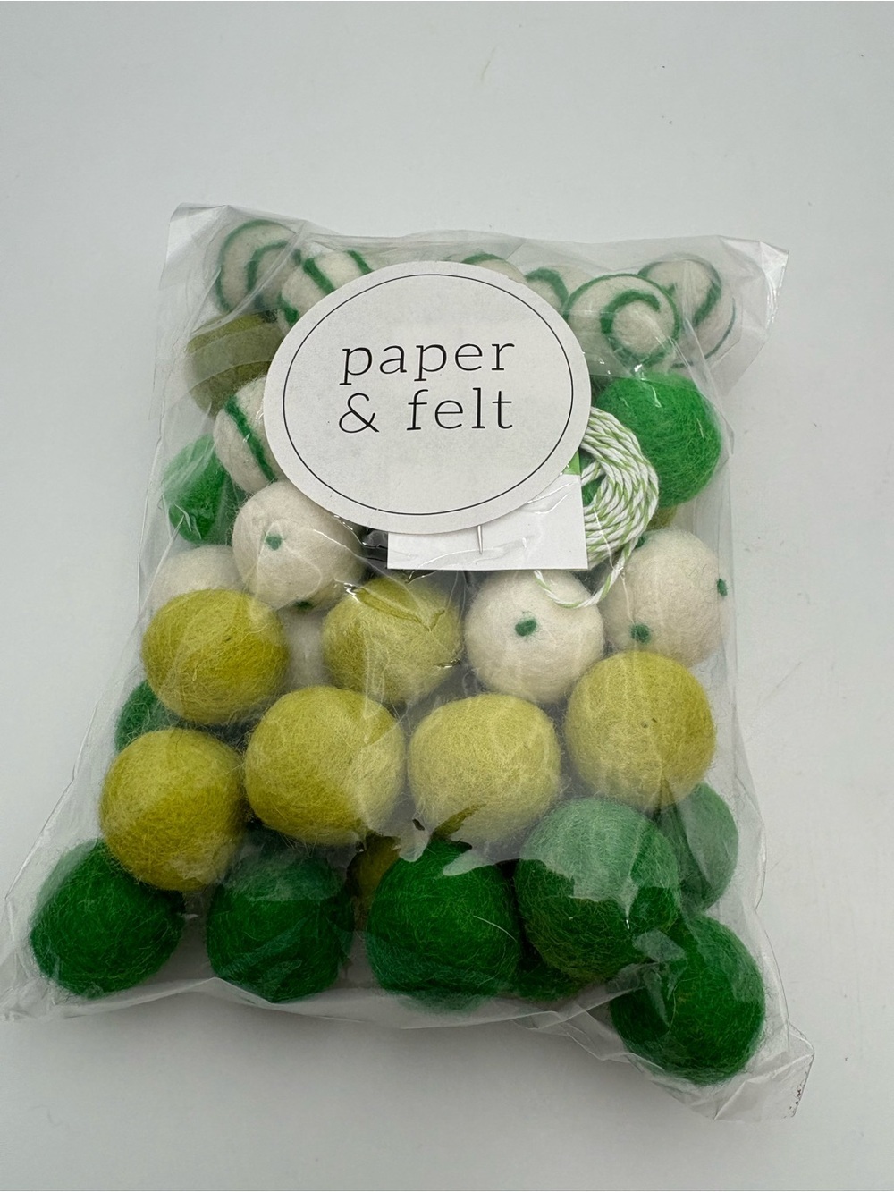Green Felt Ball Garland Kit